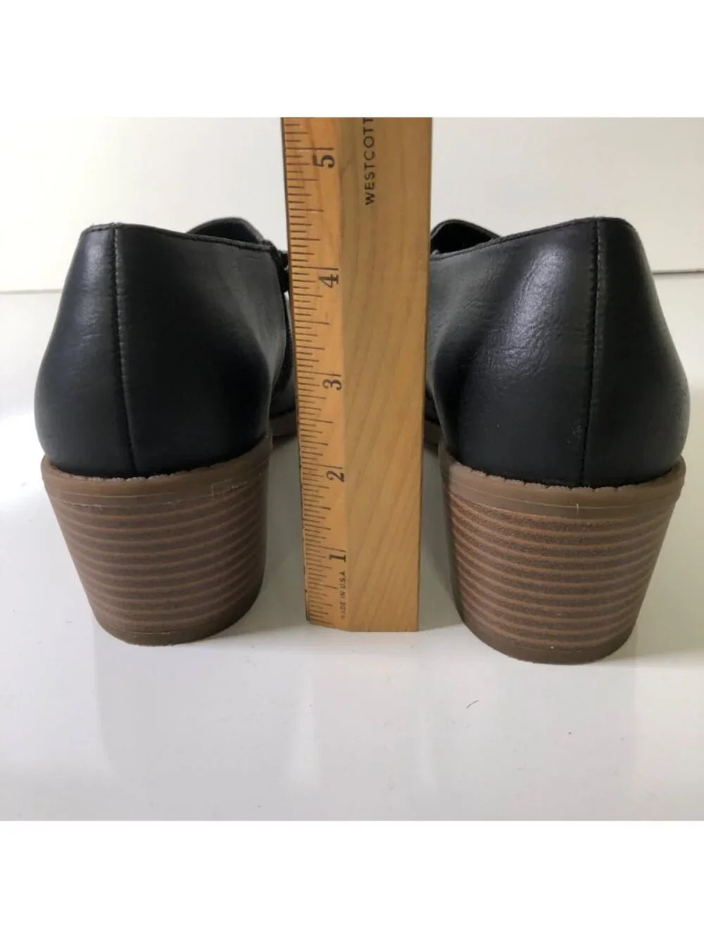 Maurices Amanda Ankle Bootie Womens Size 7M Black Faux Leather Block Heels